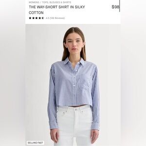 Everlane The Way-Short Shirt in Silky Cotton size S